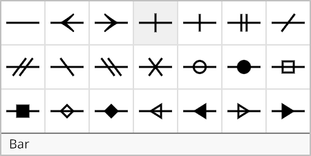 Center arrow charms in the Radical Pie equation editor