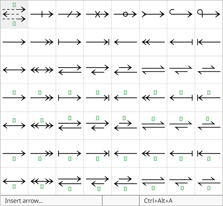 Big arrows palette in the Radical Pie equation editor